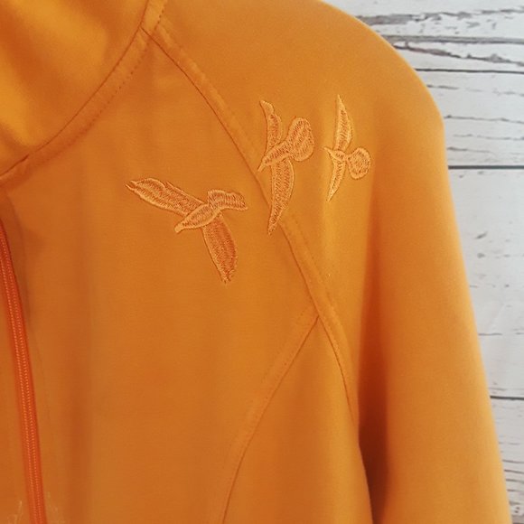 Halcyon Orange Full Zip Hi Neck Cotton Sweatshirt - Picture 3 of 7
